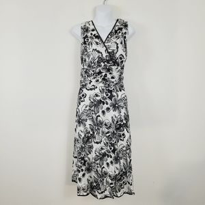 Fashion Bug Black and White Floral Dress